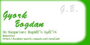 gyork bogdan business card